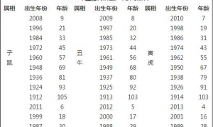 00后年龄属相表图2023 00后年龄表年龄与出生年