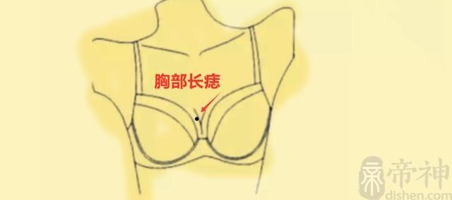 算命 痣相 女孩胸前有痣图解 女生胸前痣相解析    胸部正中间的位置